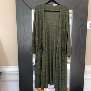 Large Army Green Duster Sarah Cardigan